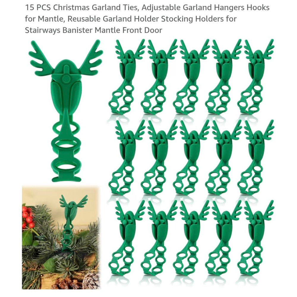 Unbranded Christmas Garland Ties‎ Hangers Hooks - Green